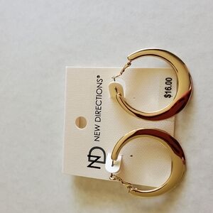 New Directions Gold Classic Hoop Earrings